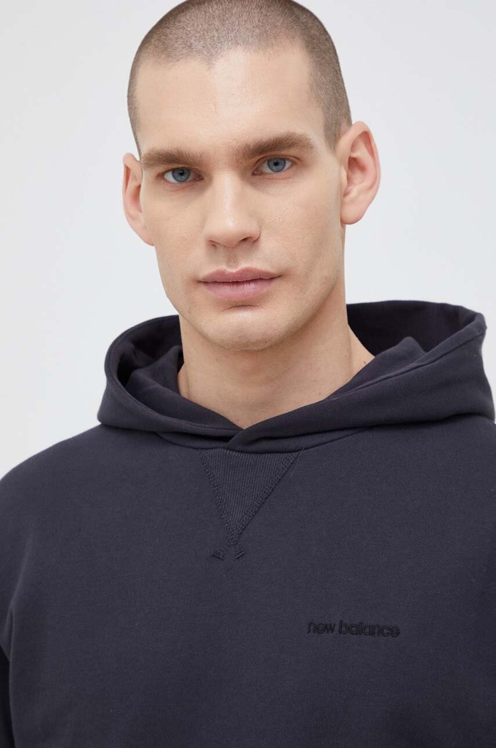 Bavlněná mikina New Balance šedá MT23565PHM