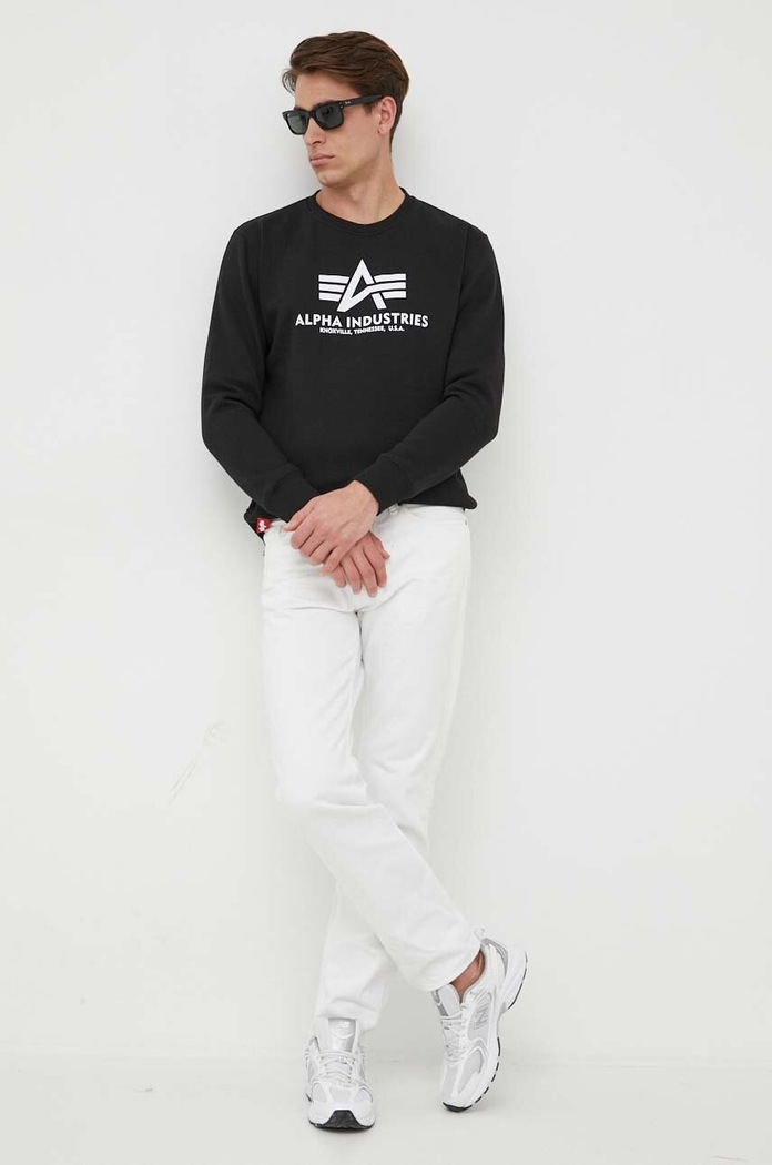 Alpha Industries bluza Basic Sweater 178302.03 czarny AW25