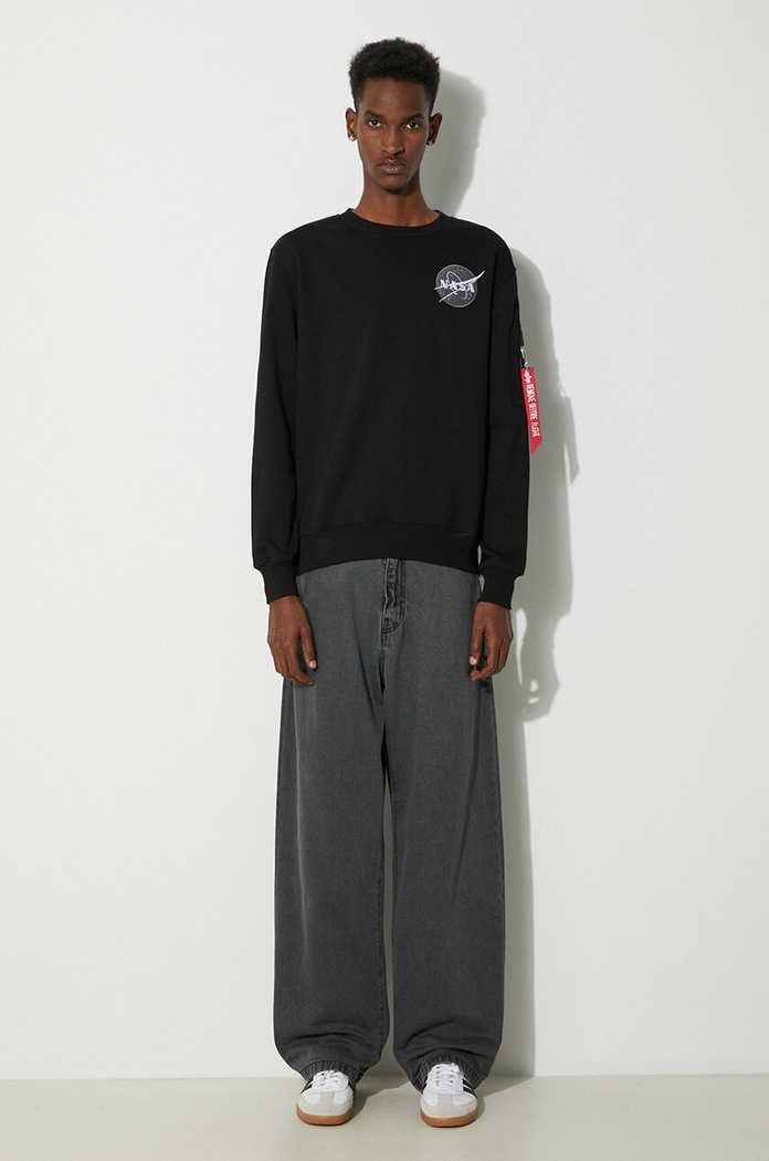 Alpha Industries bluză Space Shuttle Sweater 178307.03 negru AW23