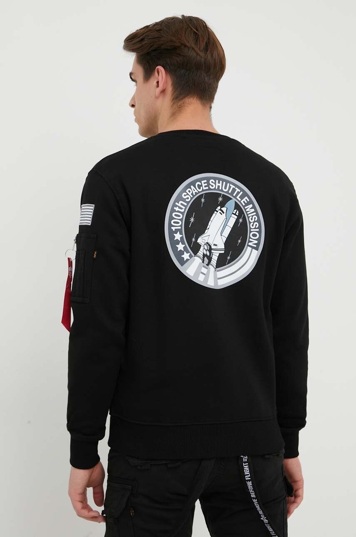 Alpha Industries Bluză Space Shuttle Sweater 178307.03 negru AW23