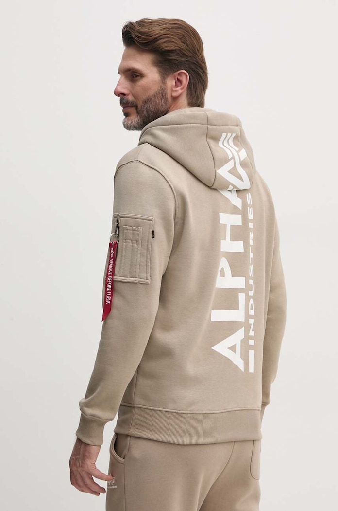 Odzież Alpha Industries bluza Backprint 178318 beżowy