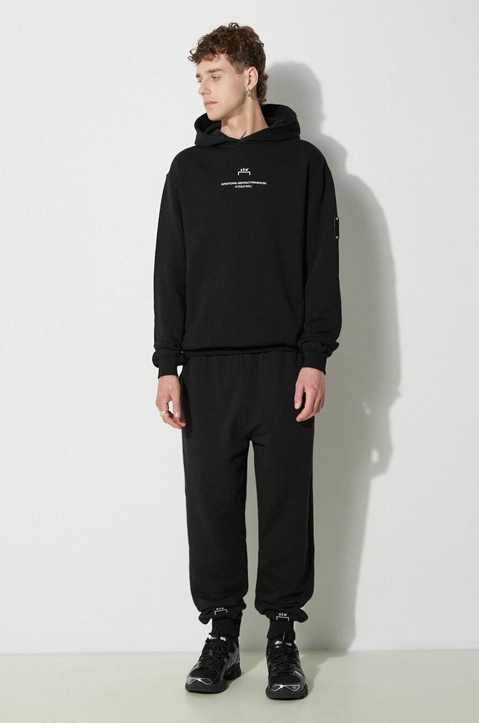 A-COLD-WALL* cotton sweatshirt Brutalist Hoodie ACWMW094 black SS23