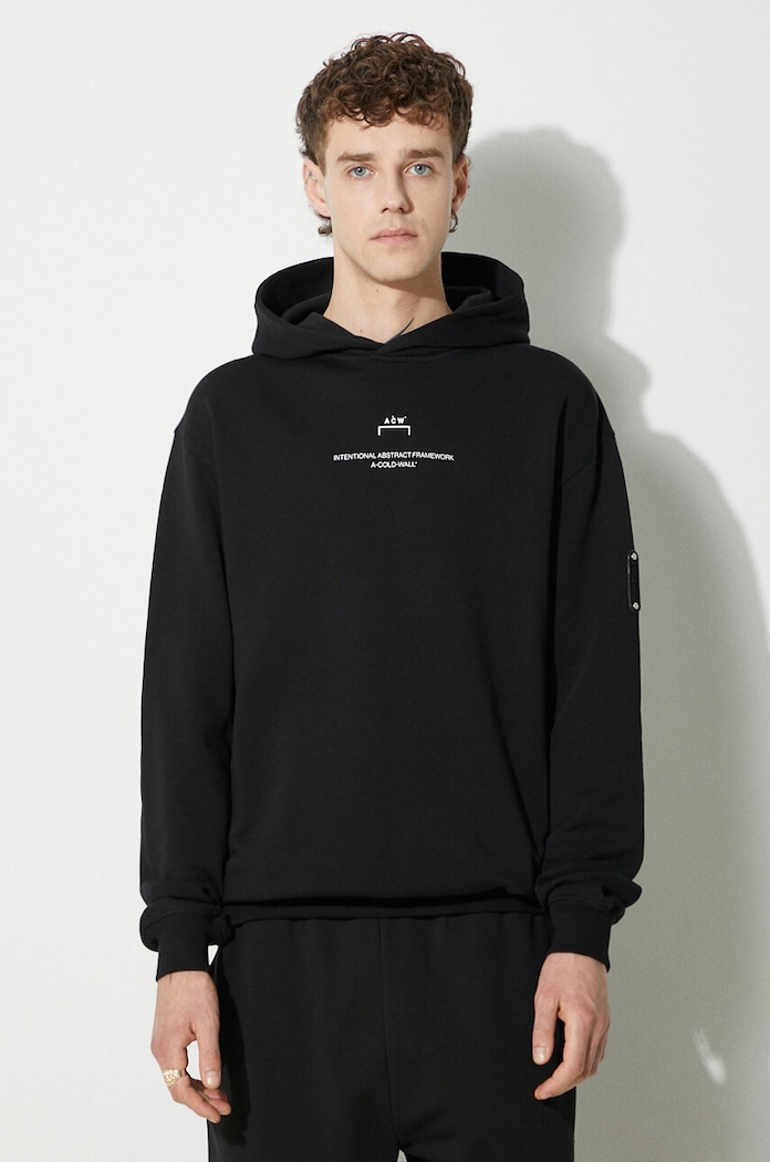 Clothing A-COLD-WALL* cotton sweatshirt Brutalist Hoodie ACWMW094 black