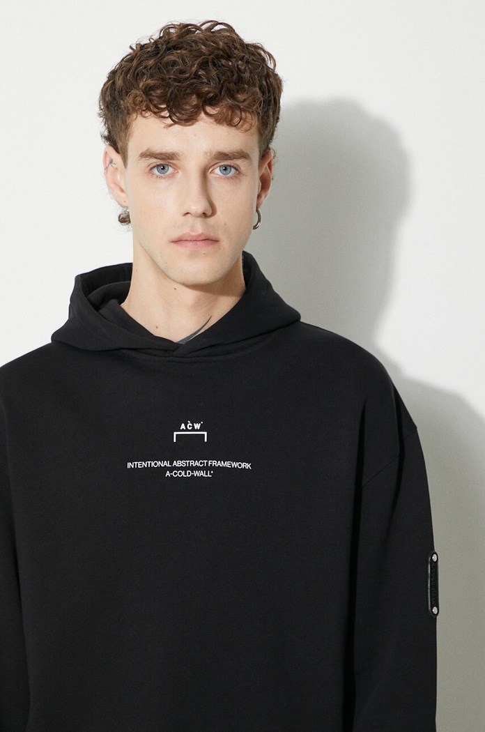 A-COLD-WALL* cotton sweatshirt Brutalist Hoodie ACWMW094 black