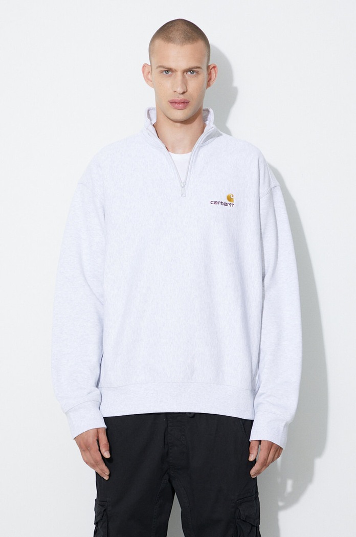 Carhartt WIP bluza Half Zip American Script Sweat pozostałe szary I027014