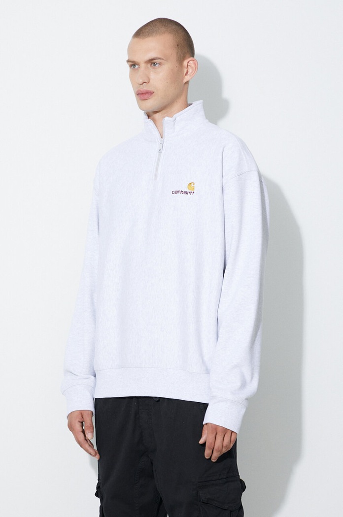 Carhartt WIP bluza Half Zip American Script Sweat szary I027014