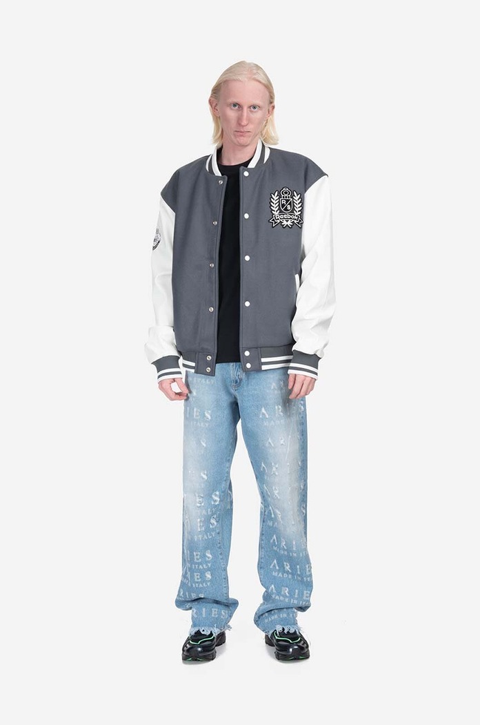 Reebok Classic kurtka bomber z domieszką wełny Res V Jacket HS7142 szary SS23
