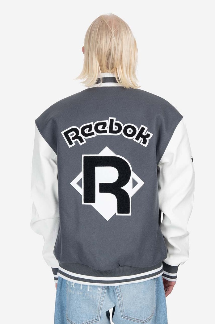 Odzież Reebok Classic kurtka bomber z domieszką wełny Res V Jacket HS7142 szary