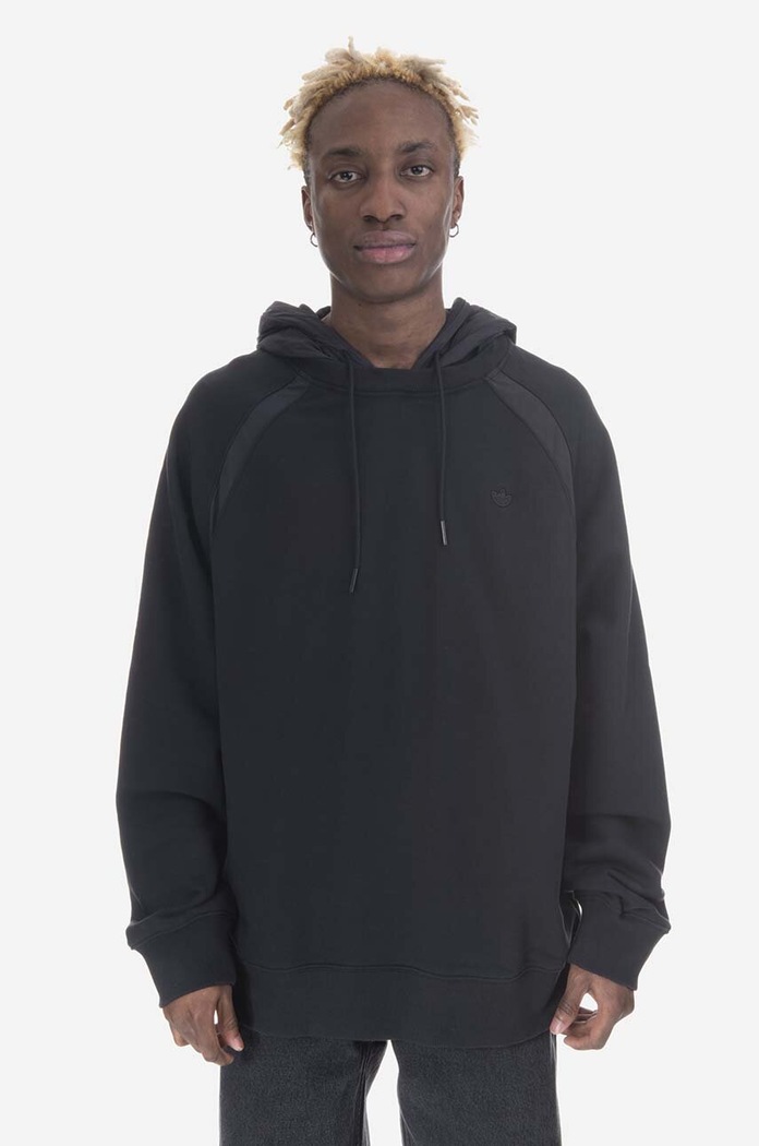 Bavlněná mikina adidas Originals s kapucí černá HR8673