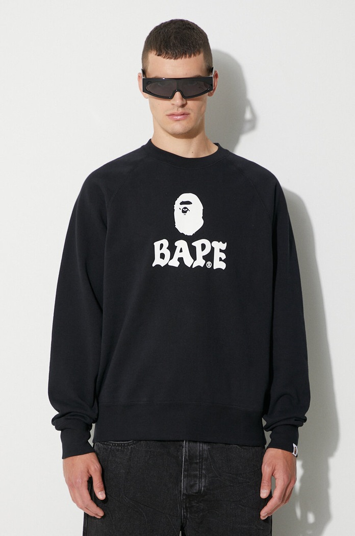 Суичър A Bathing Ape надпис черен 001SWI801001M
