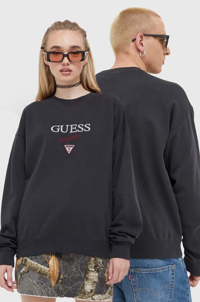 Mikina Guess Originals Go Baker bez kapuce černá SM2BQ09K9YH1