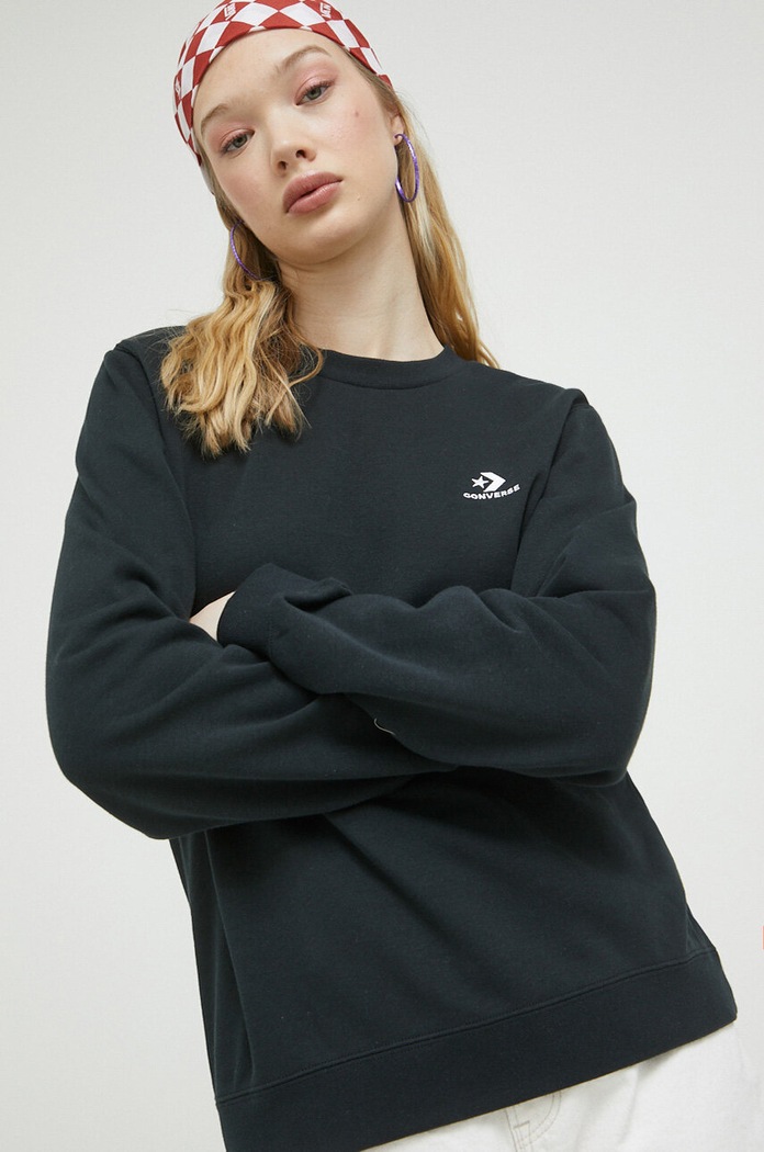 Дрехи Суичър Converse 10023861.A02 черен