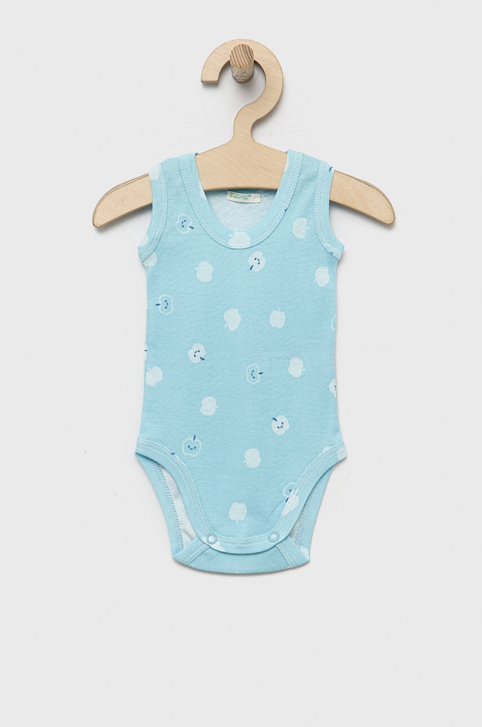 Fete United Colors of Benetton body din bumbac pentru bebelusi 2-pack 3GI70B00F.W.SEASONAL albastru