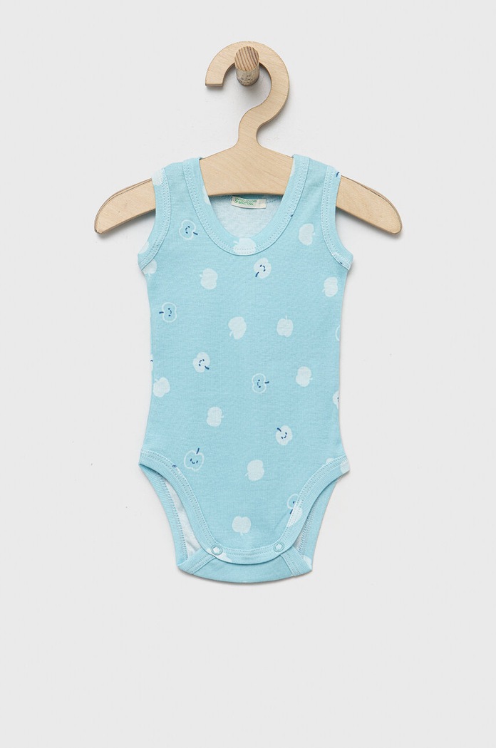 Dziewczynka United Colors of Benetton body bawełniane niemowlęce 2-pack 3GI70B00G.W.SEASONAL niebieski