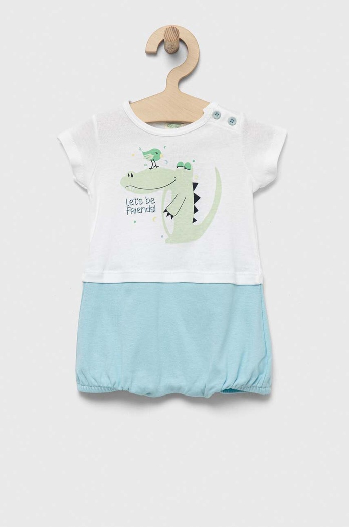 Otroški bombažni romper United Colors of Benetton Izdelek za dojenčke modra 3GI70T01A.W.SEASONAL