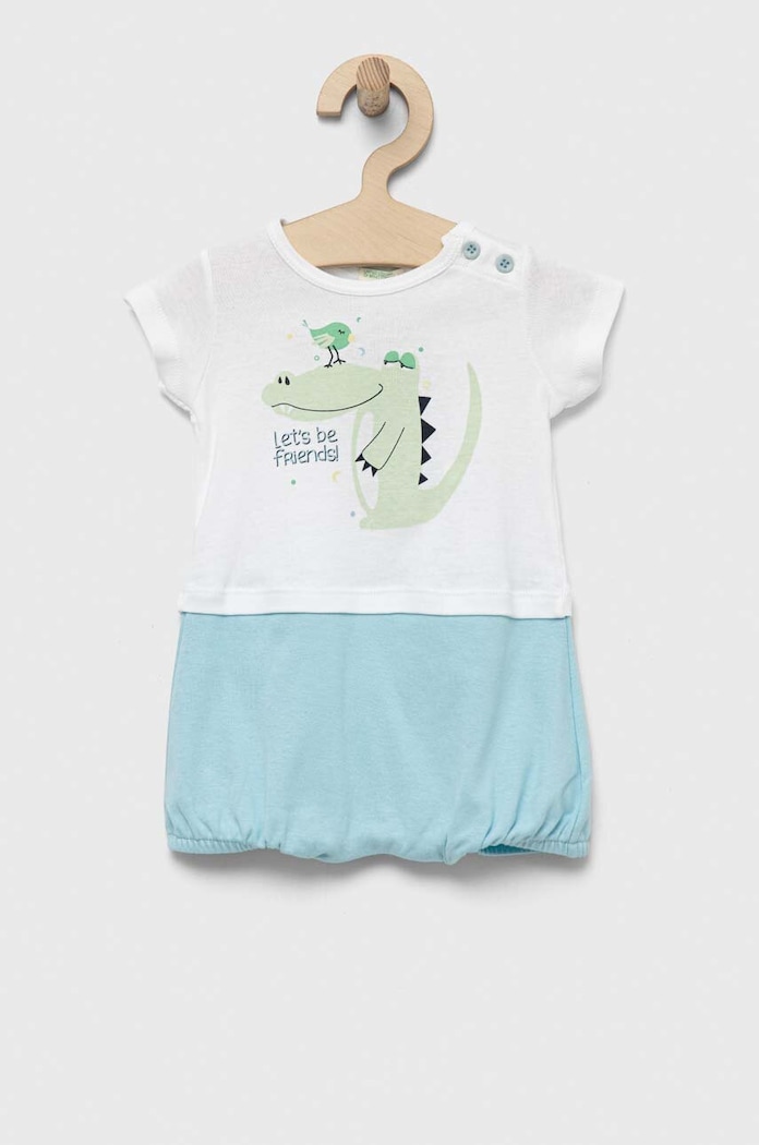 Otroški bombažni romper United Colors of Benetton Izdelek za dojenčke modra 3GI70T01A.W.SEASONAL