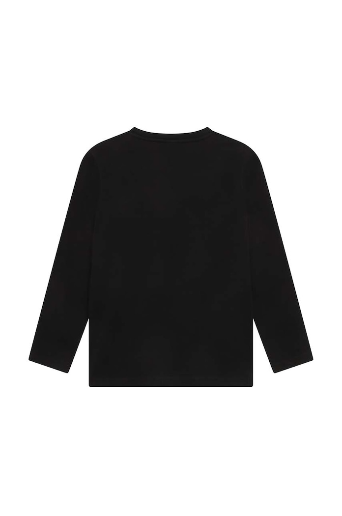 BOSS longsleeve bawełniany dziecięcy J25P25.114.150 czarny SS23