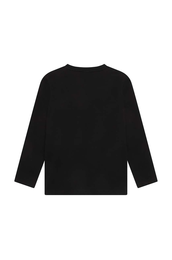 BOSS longsleeve bawełniany dziecięcy J25P25.162.174 czarny SS23