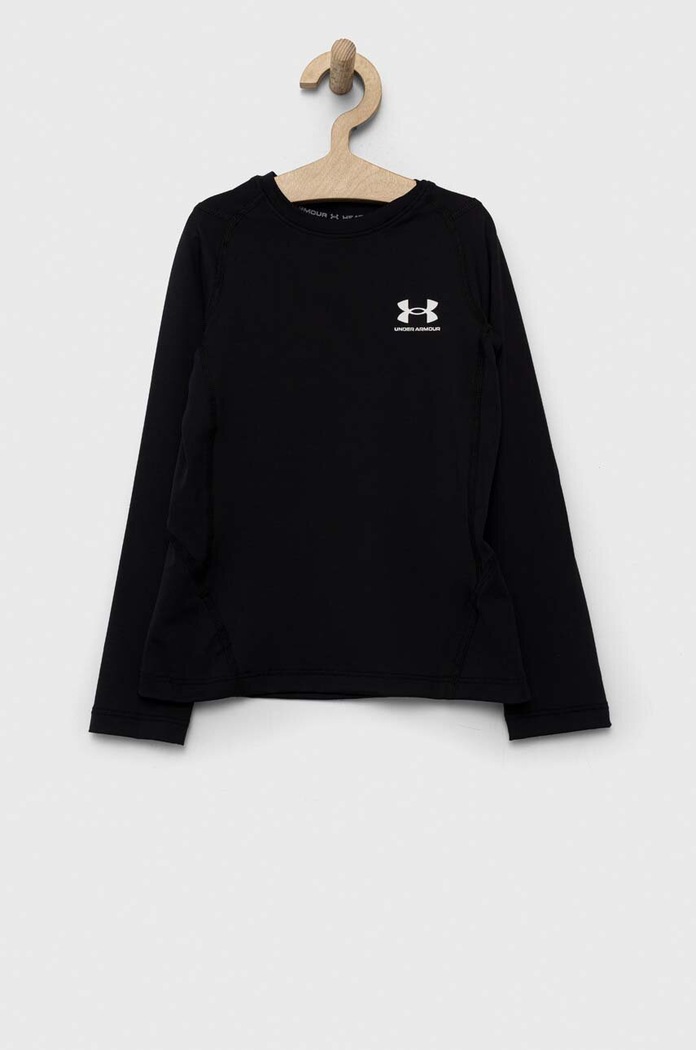 Detské tričko s dlhým rukávom Under Armour s elastanom čierna UAR.1361731001