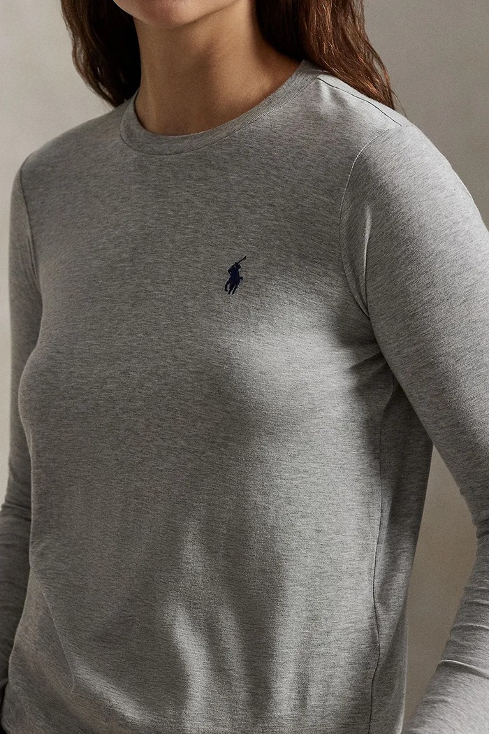 Бавовняний лонгслів Polo Ralph Lauren сірий 211898699