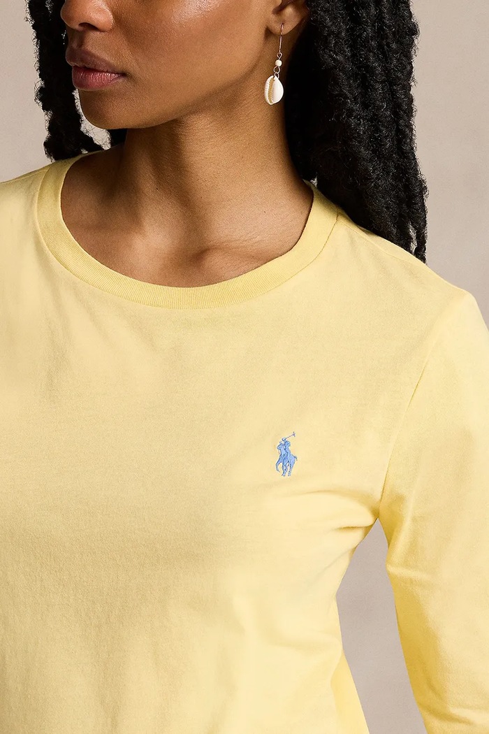Bavlněné tričko s dlouhým rukávem Polo Ralph Lauren žlutá 211898699