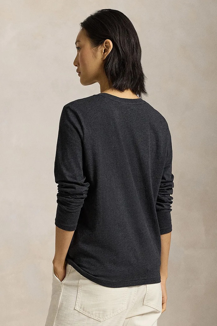 Bavlněné tričko s dlouhým rukávem Polo Ralph Lauren 211898699 černá AW25