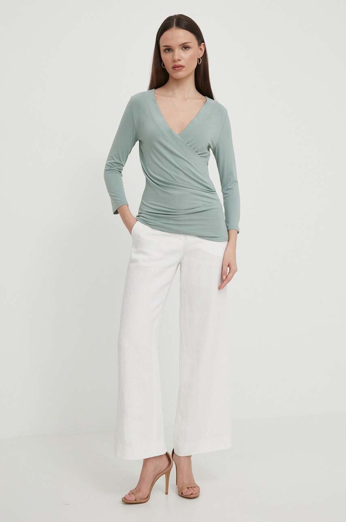 Tričko s dlhým rukávom Lauren Ralph Lauren 200824366 zelená AW25