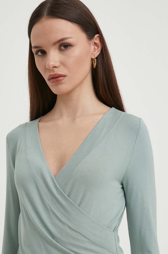 Tričko s dlhým rukávom Lauren Ralph Lauren zelená 200824366