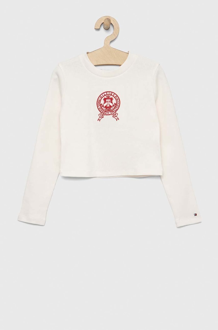 Παιδικό μακρυμάνικο Tommy Hilfiger απλικέ μπεζ KG0KG07053.PPYX