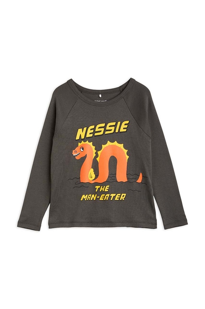Mini Rodini longsleeve din bumbac pentru copii print negru 2312012799