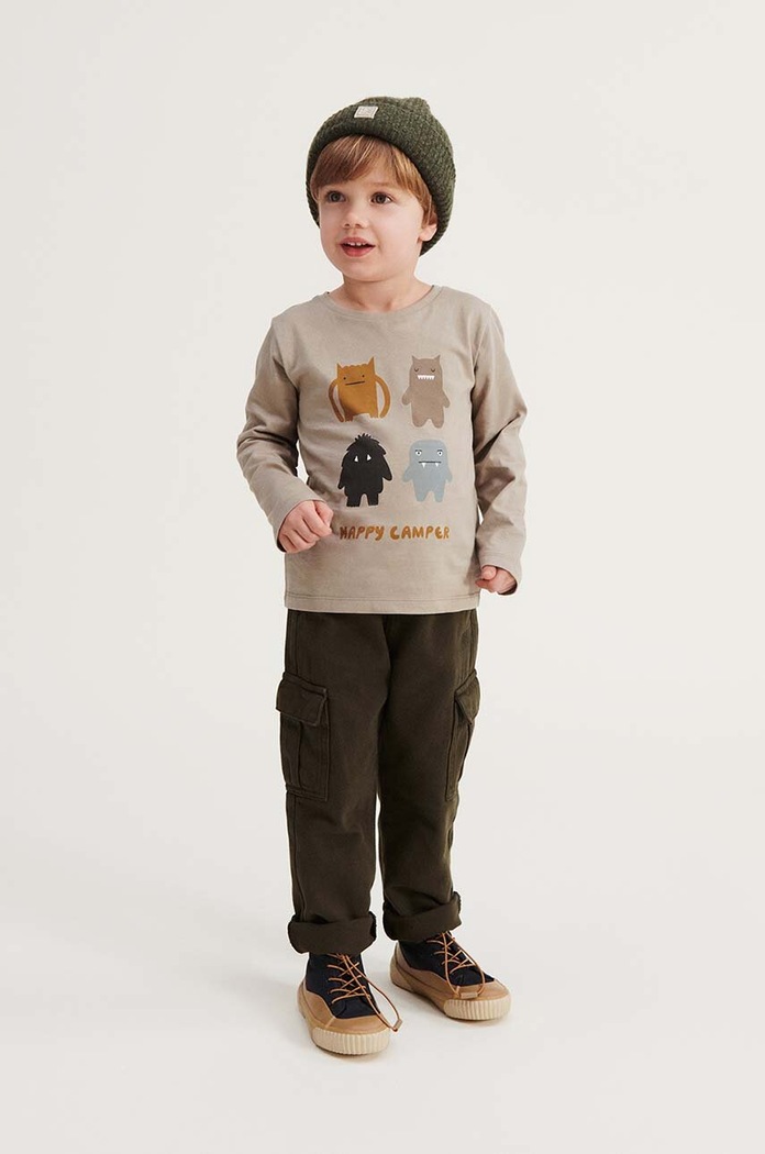 Liewood longsleeve din bumbac pentru copii uni gri LW15384