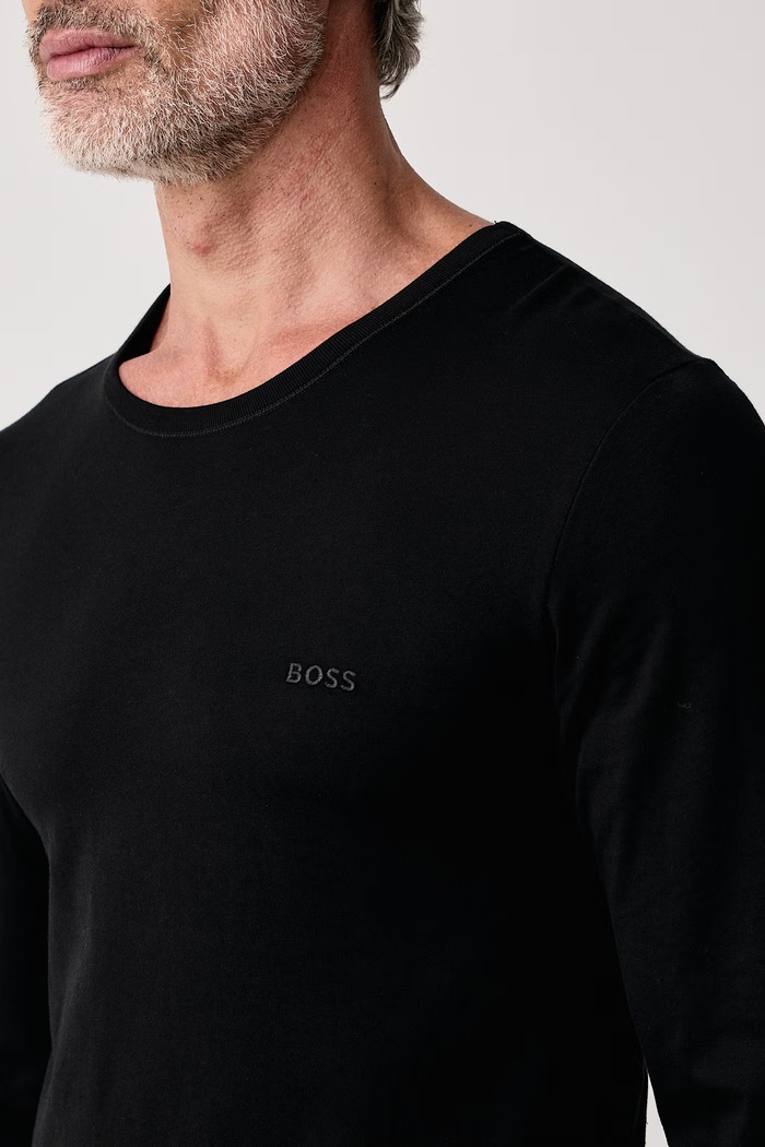 BOSS Tričko s dlhým rukávom pánske bavlnené LSShirtRN 3P Classic 3-pak 50492321