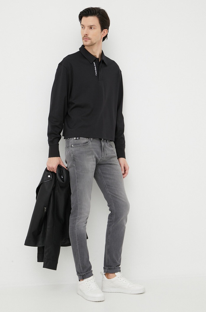 Calvin Klein Jeans longsleeve bawełniany J30J322852.PPYX czarny SS23