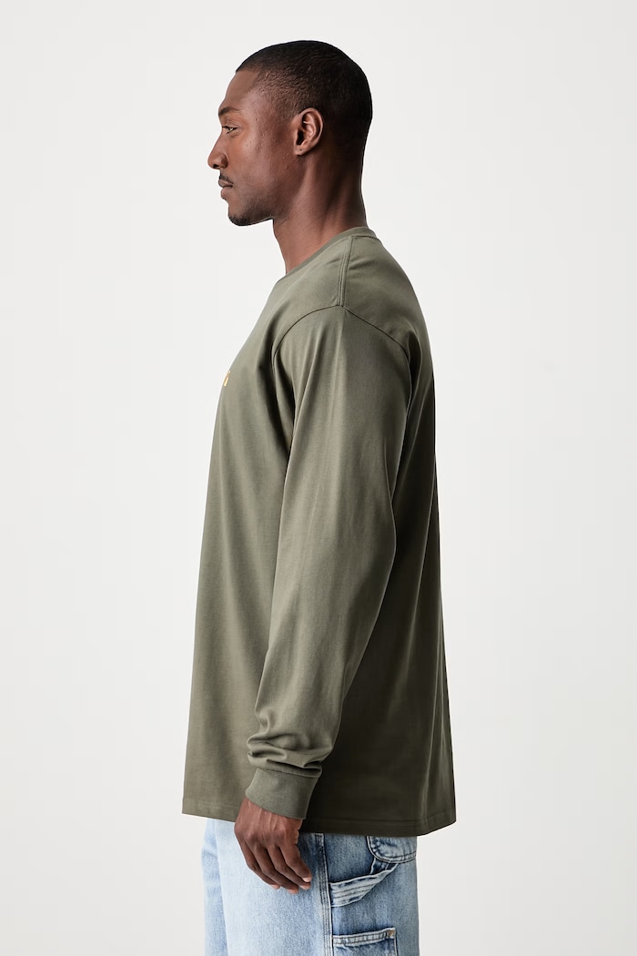 Carhartt WIP Carhartt WIP L/S Chase T-Shirt I026392 PHOENIX/GOLD longsleeve męski bawełniany zielony I026392