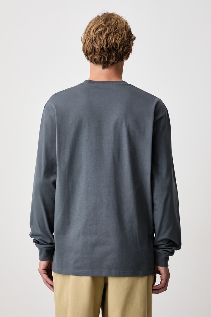 Odzież Carhartt WIP Carhartt WIP L/S Chase T-Shirt I026392 PHOENIX/GOLD longsleeve męski bawełniany I026392 szary