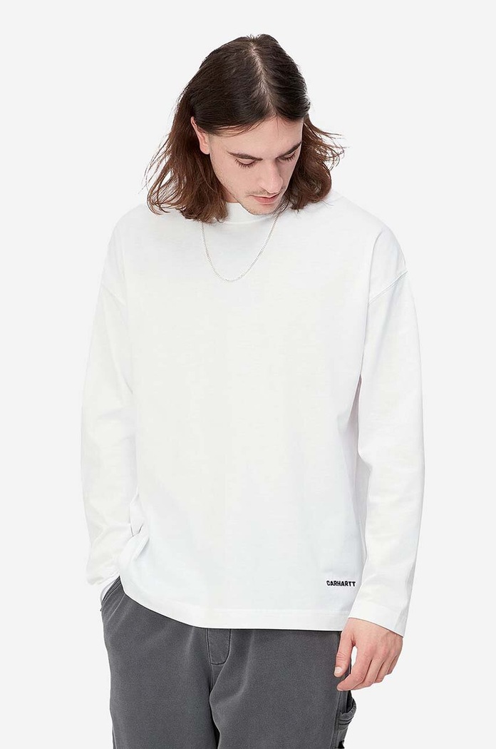 Carhartt WIP cotton longsleeve top Link Script relaxed white I031372