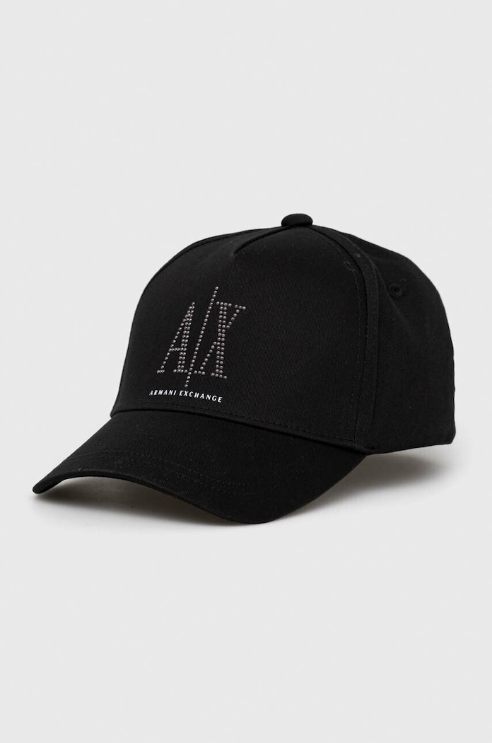 Armani Exchange czapka z daszkiem bawełniana aplikacja czarny 944208.3R131.NOS