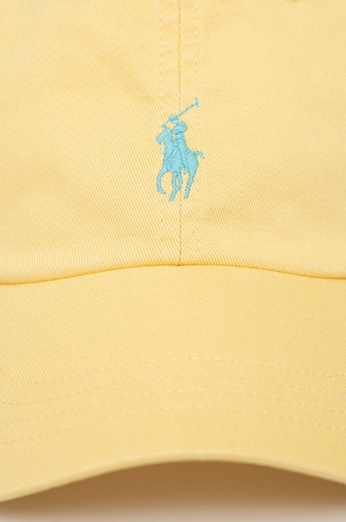 Polo Ralph Lauren czapka bejsbolówka damska bawełniana żółty 211912843