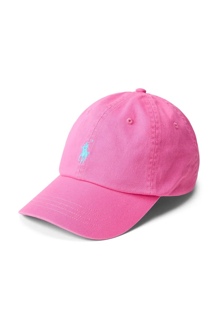 Polo Ralph Lauren καπέλο μπέιζμπολ βαμβακερό γυναικείο απλό ροζ 211912843