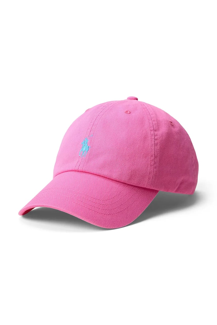 Polo Ralph Lauren czapka z daszkiem męska bawełniana aplikacja różowy 710667709