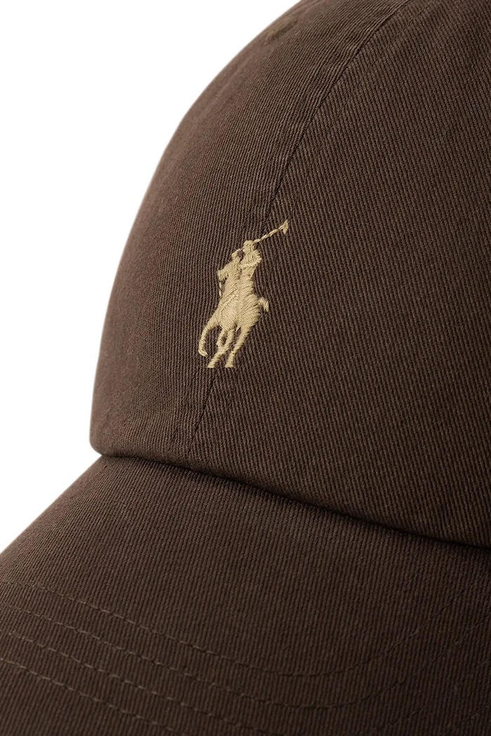 Akcesoria Polo Ralph Lauren czapka z daszkiem bawełniana męska 710667709 brązowy