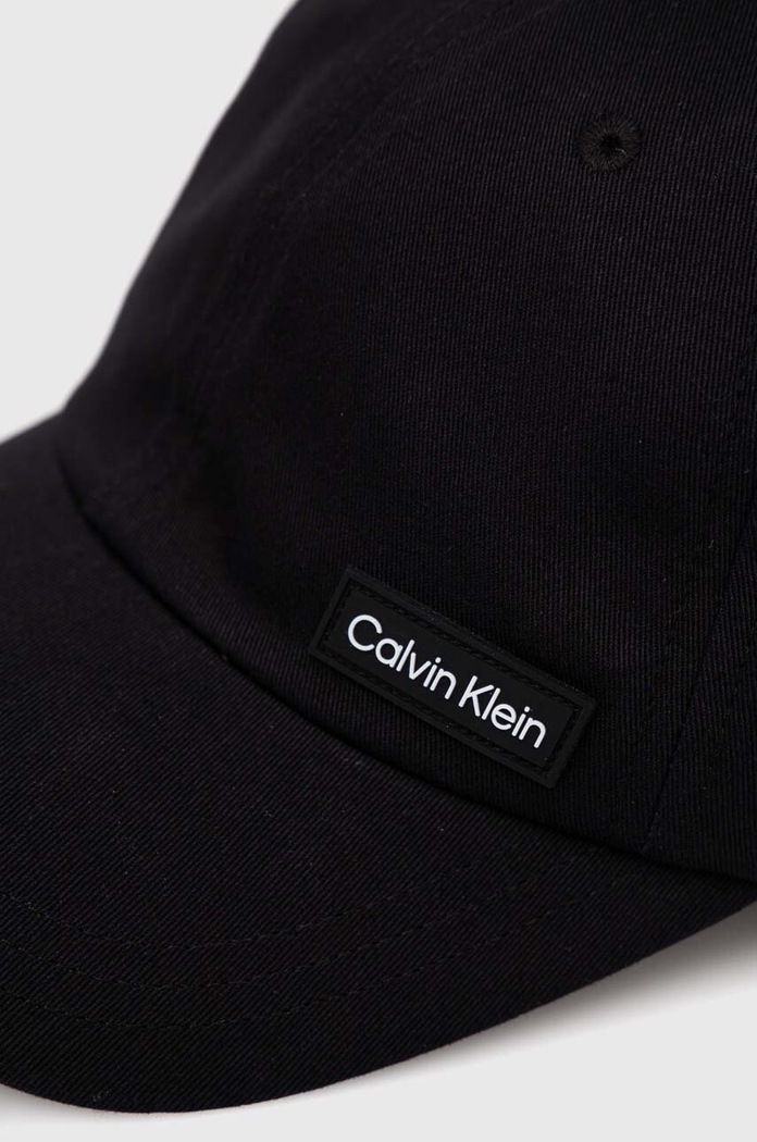 Βαμβακερό καπέλο του μπέιζμπολ Calvin Klein K50K510487.PPYX μαύρο SS23
