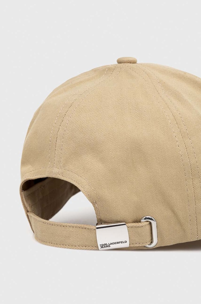 Doplňky Bavlněná baseballová čepice Karl Lagerfeld Jeans 231J3401 béžová