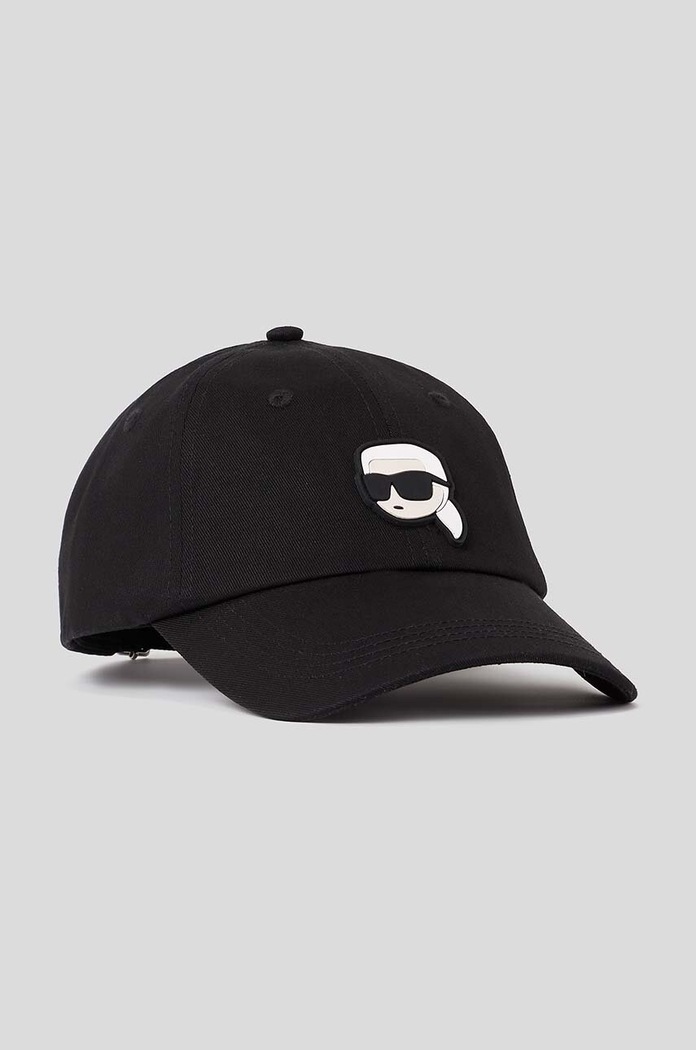 Karl Lagerfeld czapka z daszkiem bawełniana czarny 230W3401