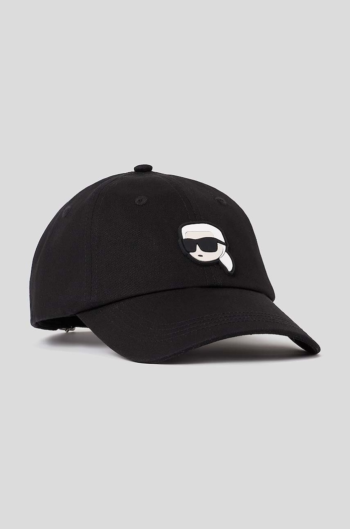 Karl Lagerfeld czapka z daszkiem bawełniana czarny 230W3401