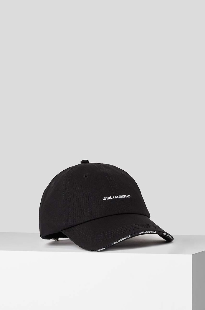 Karl Lagerfeld șapcă de baseball din bumbac bumbac negru 230W3411