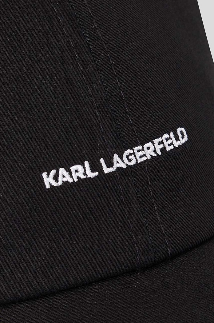Karl Lagerfeld șapcă de baseball din bumbac negru 230W3411