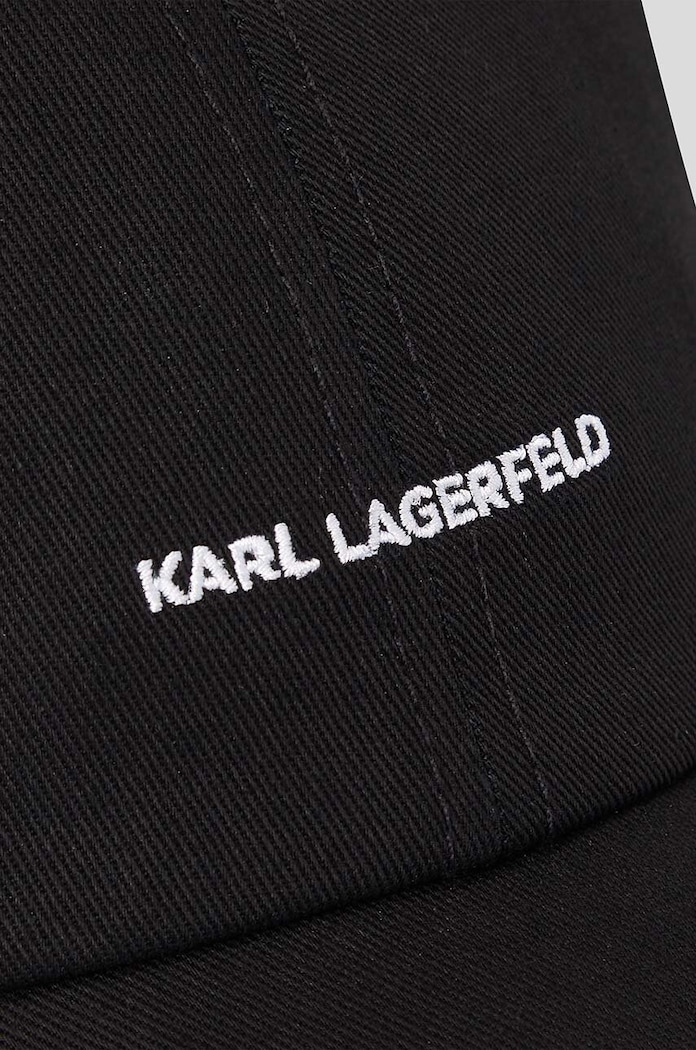 Karl Lagerfeld șapcă de baseball din bumbac negru 230W3411