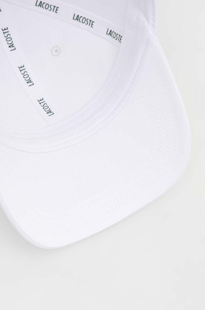 Lacoste Καπέλο μπέιζμπολ βαμβακερό λευκό RK0440