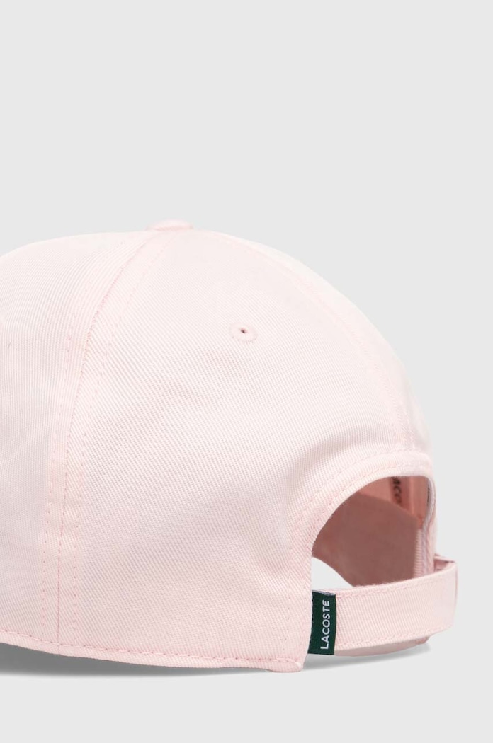 Lacoste czapka baseballowa bawełniana RK0440 różowy SS26
